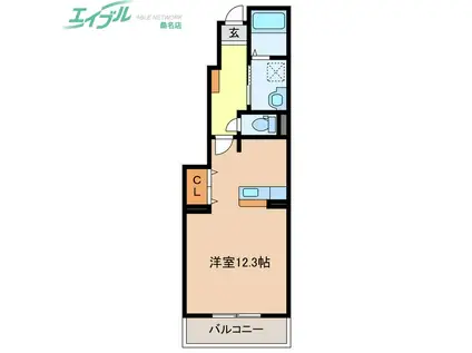 サイモンズタウン(ワンルーム/1階)の間取り写真