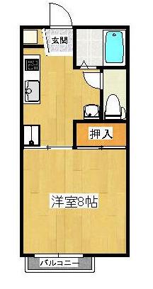 ガーデニア屋島(1K/1階)の間取り写真