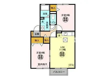 リーベルコート(2LDK/1階)の間取り写真