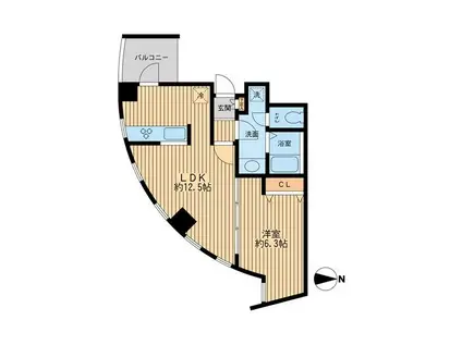 ウィルテラス新代田 5F(1LDK/5階)の間取り写真