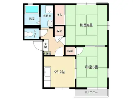 メゾン桐ヶ窪C棟(2K/2階)の間取り写真