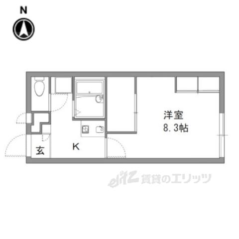 レオパレス 萩ヶ丘(1K/1階)の間取り写真