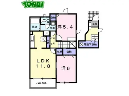 メゾン アンジュA棟(2LDK/2階)の間取り写真