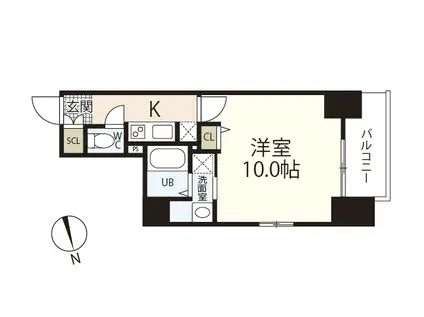 S-RESIDENCE国泰寺町二丁目(1K/3階)の間取り写真