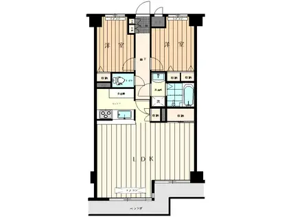羽沢南2丁目マンション(2LDK/3階)の間取り写真