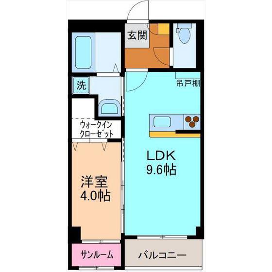 カーサフレンテ長江(1LDK/1階)の間取り写真