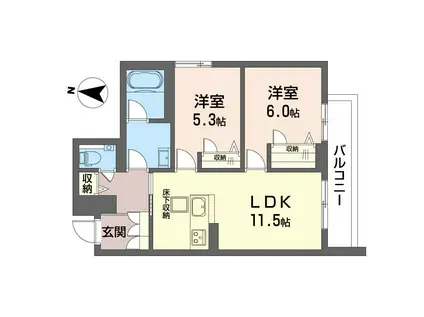 NMAISONVI(2LDK/1階)の間取り写真