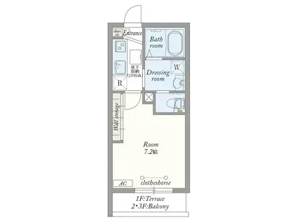 RIS伍番館(1K/1階)の間取り写真