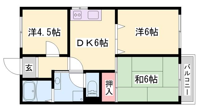 グランイル御立(3DK/2階)の間取り写真