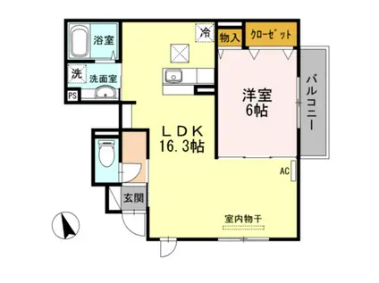 メゾンヴァンベール(1LDK/1階)の間取り写真