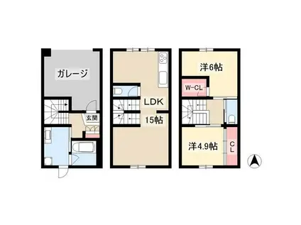 WELLNEST ROOM吹上(2LDK/1階)の間取り写真