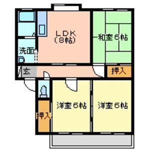 ガーデンヒルズ(3DK/1階)の間取り写真
