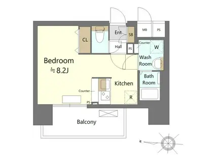SHOKEN RESIDENCE名古屋(1K/2階)の間取り写真