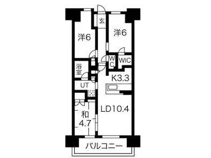 大阪ベイレジデンス(3LDK/15階)の間取り写真