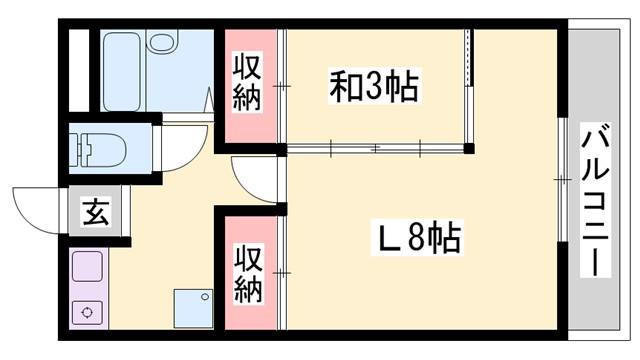 ラフェスタ加東(1LDK/1階)の間取り写真