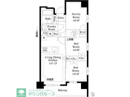 プレシス上福岡(2SLDK/7階)の間取り写真