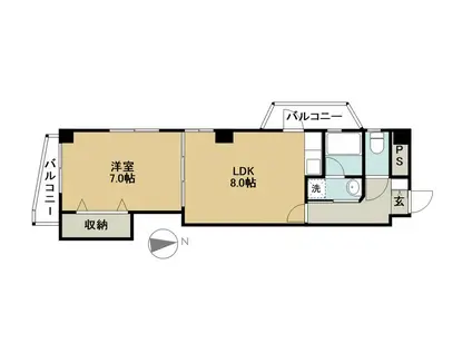 目白台サンハイツ(1LDK/3階)の間取り写真