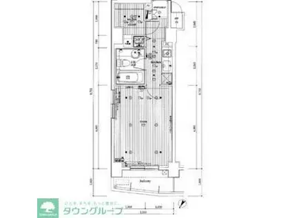 ミリオングランデ元赤坂ヒルズ(1K/10階)の間取り写真