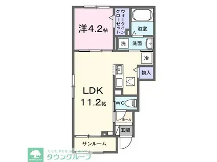 カーロ・ファミリア(1LDK/1階)の間取り写真