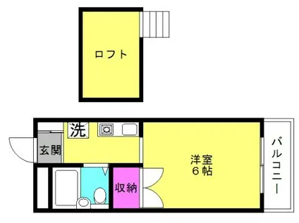プレアール粟津(ワンルーム/3階)の間取り写真