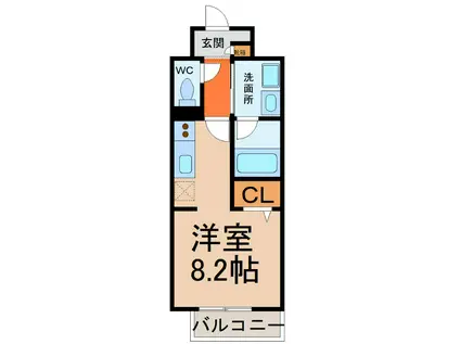 ラ・グランディール(ワンルーム/7階)の間取り写真