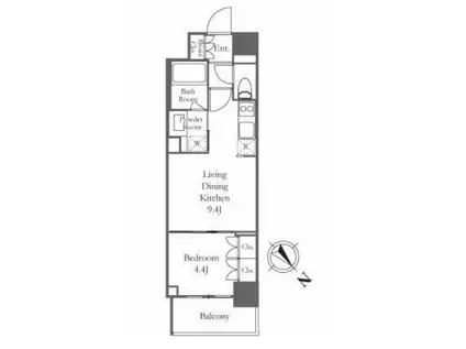 TS-コート日本橋浜町(1LDK/2階)の間取り写真