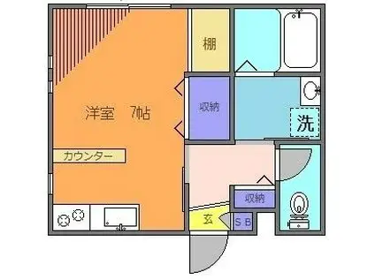 プチメゾン下馬(ワンルーム/2階)の間取り写真