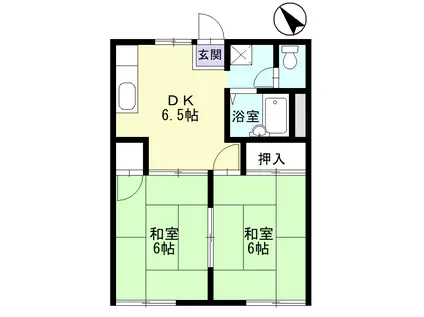 コーポF&T(2DK/1階)の間取り写真