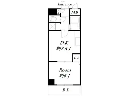 セレネ37(1DK/4階)の間取り写真