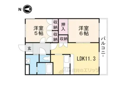 プレイス エリエゼル(2LDK/2階)の間取り写真