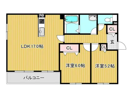 モレラス桑園(2LDK/5階)の間取り写真