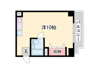 ジュネス姫路I(1DK/4階)の間取り写真