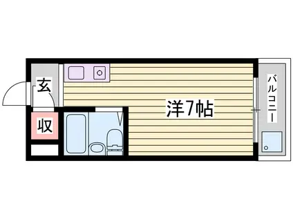 リッチライフ伊川谷I(ワンルーム/1階)の間取り写真