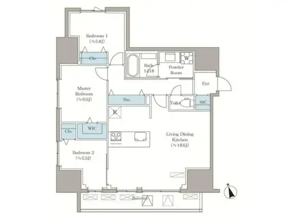 VISTA西早稲田(3LDK/10階)の間取り写真