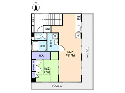 ラレーブ津田沼(1LDK/3階)の間取り写真