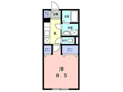 ウェスリー(1K/3階)の間取り写真