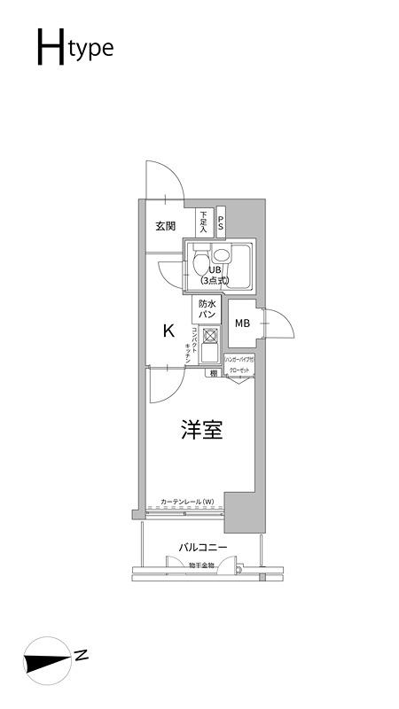 エスリード四条河原町(1K/11階)の間取り写真