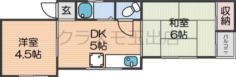 エトワール住之江(2DK/4階)の間取り写真