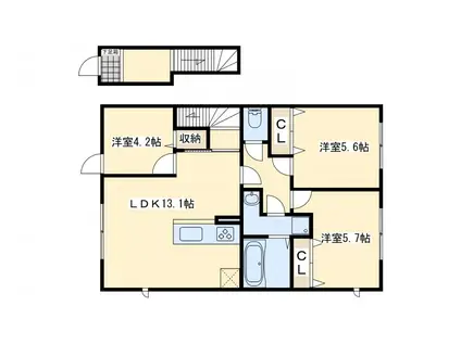 LEGEND ハイム B棟(3LDK/2階)の間取り写真