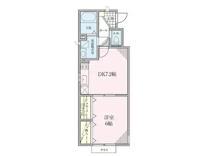 ブランジュール(1DK/1階)の間取り写真