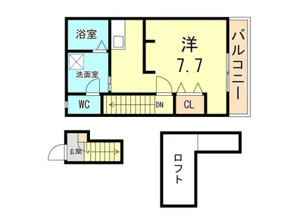 あんしん明神町08-3007(1K/2階)の間取り写真