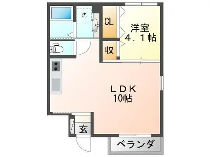 フェリーチェ ガーデン(1LDK/1階)の間取り写真