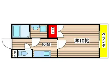 メゾン常夜灯(1K/1階)の間取り写真