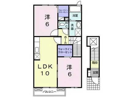 アベンシス7(2LDK/2階)の間取り写真