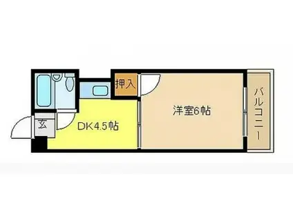 BAUHAUS祇園新道(1K/3階)の間取り写真