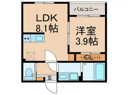 BON APPETIT(1LDK/2階)の間取り写真