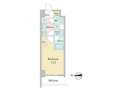 MELIV岐阜駅前(1K/11階)の間取り写真