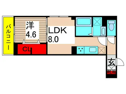 セレスティア亀有(1LDK/1階)の間取り写真