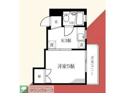 粕谷ビル(1DK/4階)の間取り写真