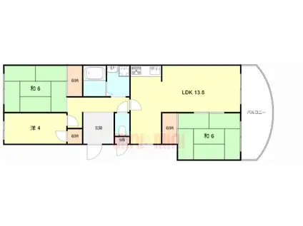 コープ野村伊丹昆陽A棟(3LDK/4階)の間取り写真